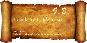 Istvánfi Dániel névjegykártya